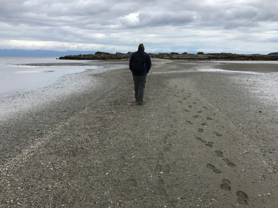 Imai and footprints and Kanaka Bay